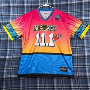 Beatbox Party Punch Football Jersey Mens XL Pink Orange Blue Sunset Mesh 11.1